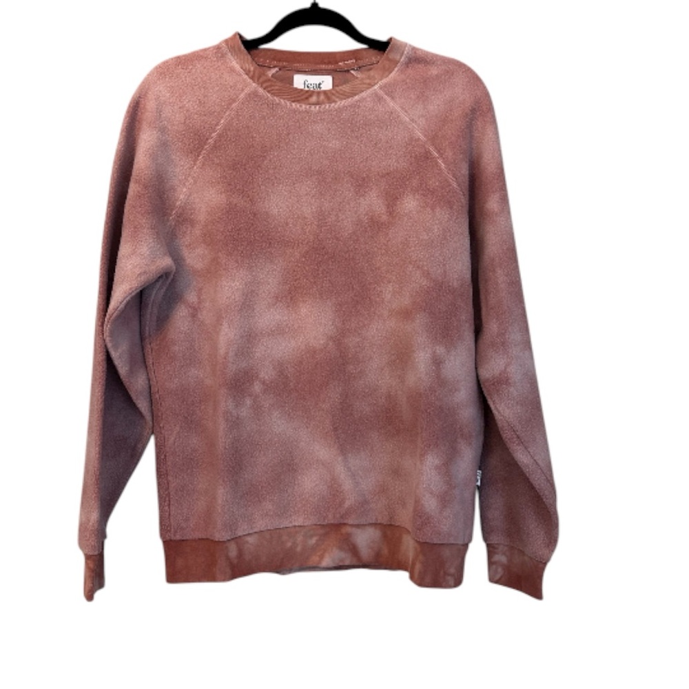 FEAT Crewneck Blanketblend Sweatshirt Pullover Tie Dye Medium Rust Color